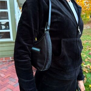 Black And Blue Vintage Nylon Minicci Shoulder Bag ★